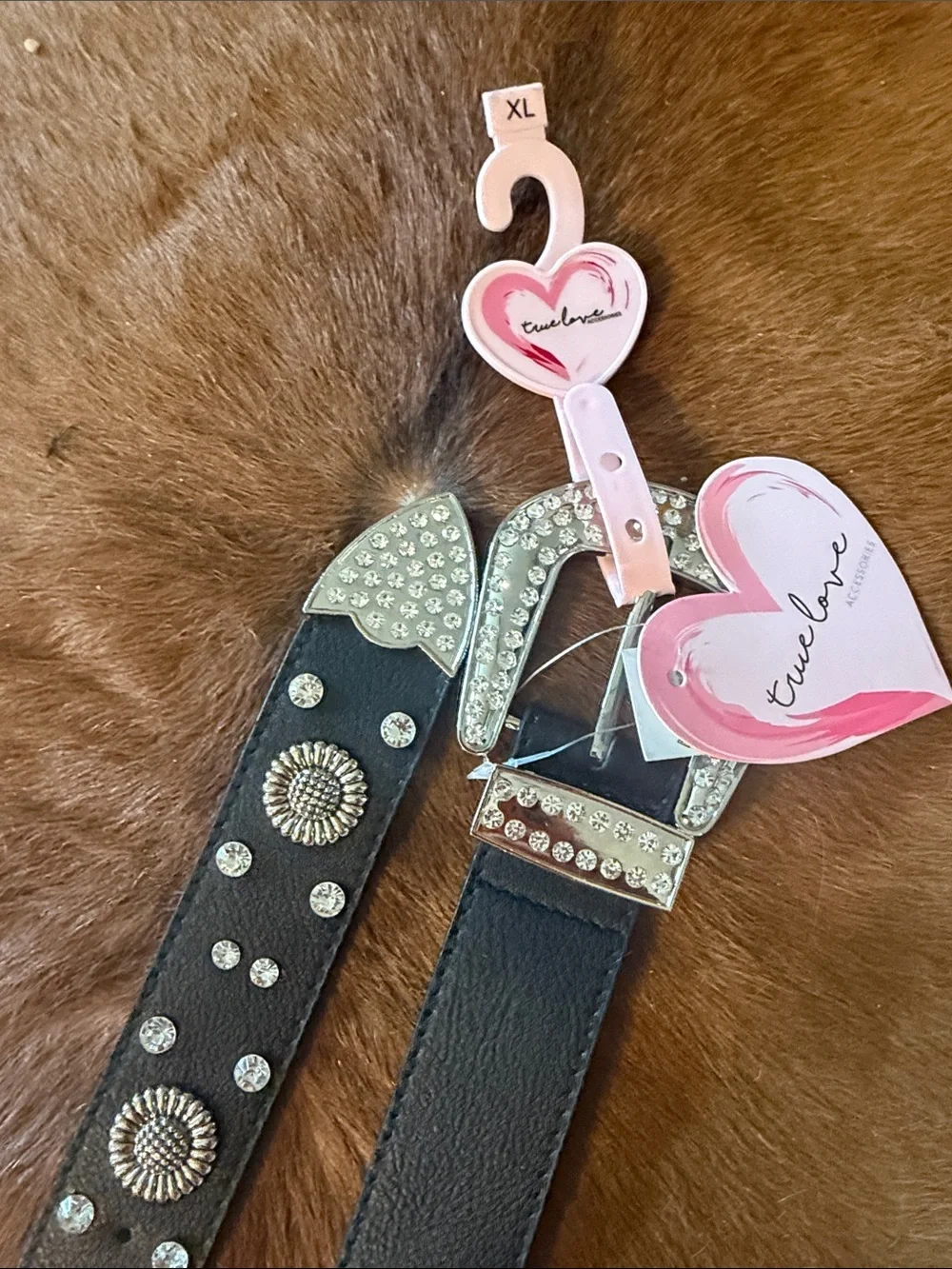 True Love Rhinestone & Concho Western Belt – New With Tags (Size XL)